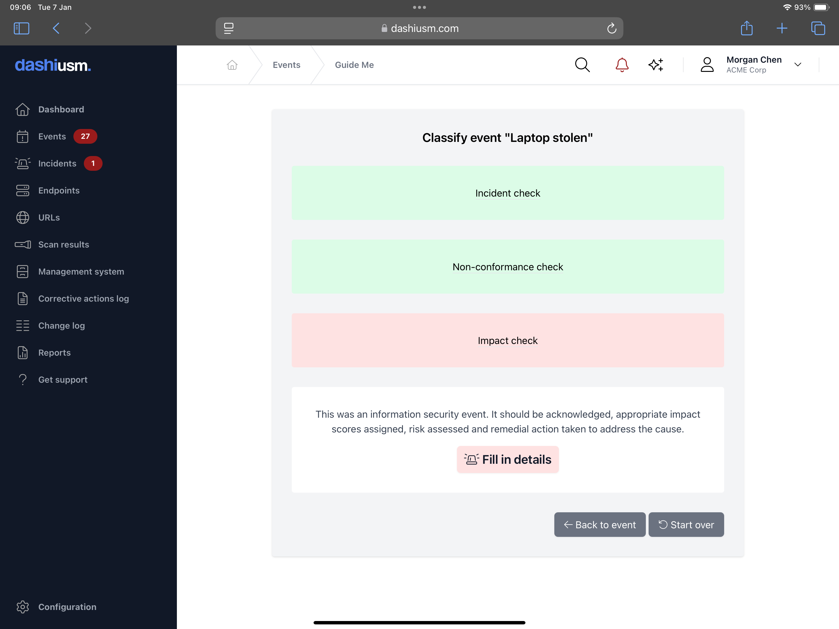 Event process guidance